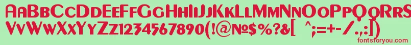 GilgongoKaps Font – Red Fonts on Green Background