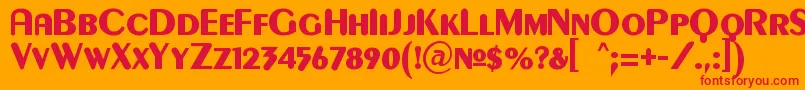 GilgongoKaps Font – Red Fonts on Orange Background