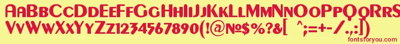 GilgongoKaps Font – Red Fonts on Yellow Background