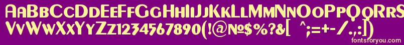 フォントGilgongoKaps – 紫の背景に黄色のフォント