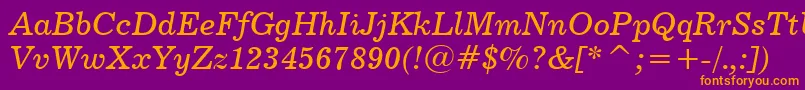 Century731ItalicBt Font – Orange Fonts on Purple Background