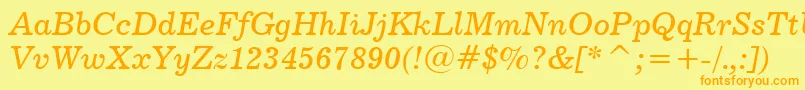 Century731ItalicBt Font – Orange Fonts on Yellow Background