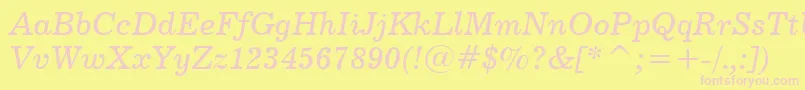 Century731ItalicBt Font – Pink Fonts on Yellow Background