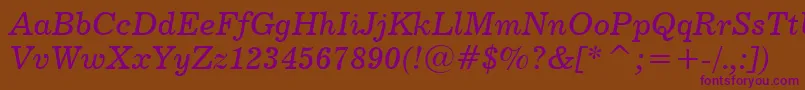 Century731ItalicBt Font – Purple Fonts on Brown Background