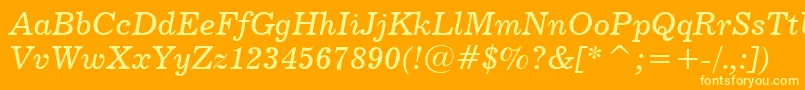 Century731ItalicBt Font – Yellow Fonts on Orange Background