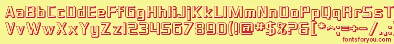 SfTheraminGothicShaded Font – Red Fonts on Yellow Background