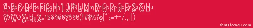 Sevilladecor Font – Pink Fonts on Red Background