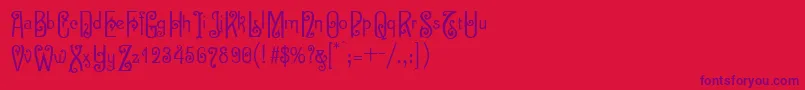 Sevilladecor Font – Purple Fonts on Red Background