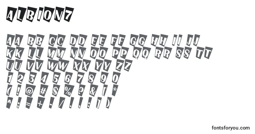 Fuente Albion7 - alfabeto, números, caracteres especiales
