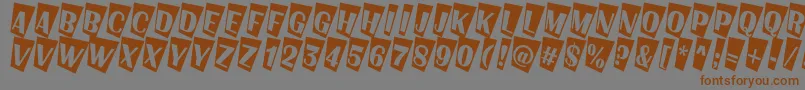 フォントAlbion7 – 茶色の文字が灰色の背景にあります。