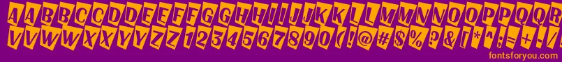 Albion7-Schriftart – Orangefarbene Schriften auf violettem Hintergrund