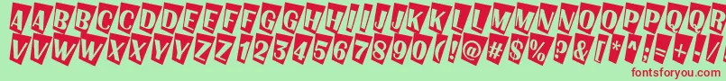 fuente Albion7 – Fuentes Rojas Sobre Fondo Verde