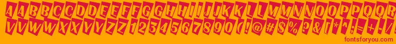 Fonte Albion7 – fontes vermelhas em um fundo laranja