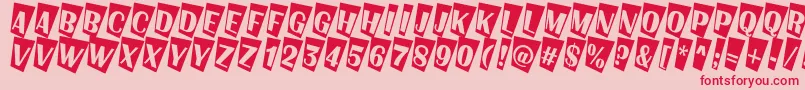 フォントAlbion7 – ピンクの背景に赤い文字