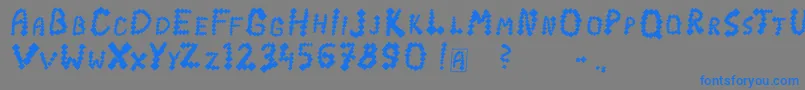 フォントCaromio – 灰色の背景に青い文字