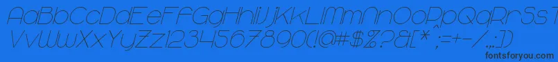 Шрифт MajoramItalic – чёрные шрифты на синем фоне