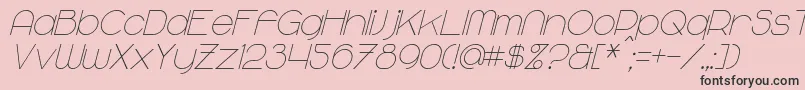 Fonte MajoramItalic – fontes pretas em um fundo rosa