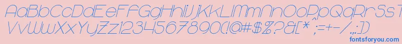 フォントMajoramItalic – ピンクの背景に青い文字