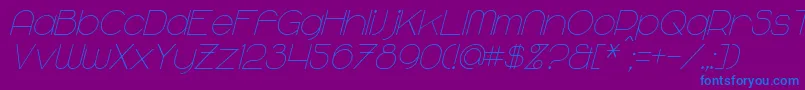 MajoramItalic Font – Blue Fonts on Purple Background