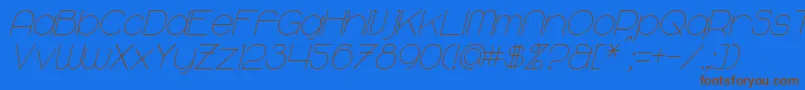 MajoramItalic Font – Brown Fonts on Blue Background