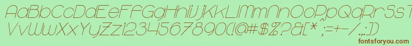 fuente MajoramItalic – Fuentes Marrones Sobre Fondo Verde