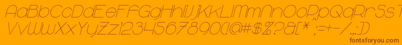 MajoramItalic Font – Brown Fonts on Orange Background