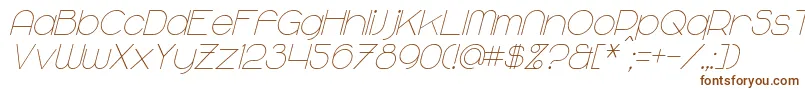 フォントMajoramItalic – 茶色のフォント