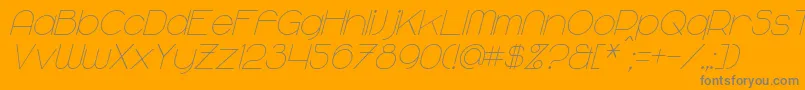 MajoramItalic-Schriftart – Graue Schriften auf orangefarbenem Hintergrund