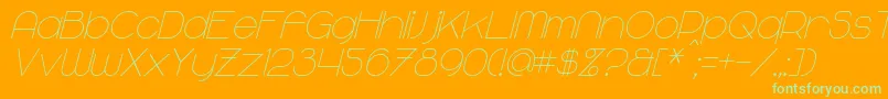 MajoramItalic-Schriftart – Grüne Schriften auf orangefarbenem Hintergrund