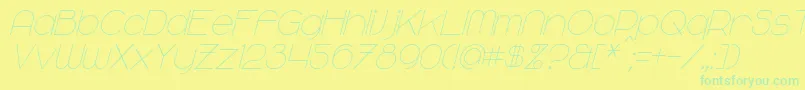 MajoramItalic Font – Green Fonts on Yellow Background