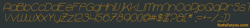 MajoramItalic-fontti – oranssit fontit mustalla taustalla