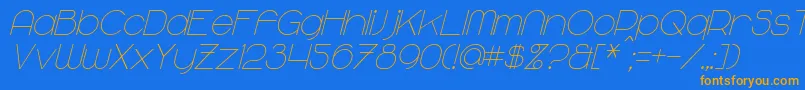 MajoramItalic Font – Orange Fonts on Blue Background