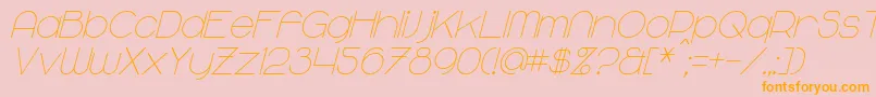 MajoramItalic-fontti – oranssit fontit vaaleanpunaisella taustalla