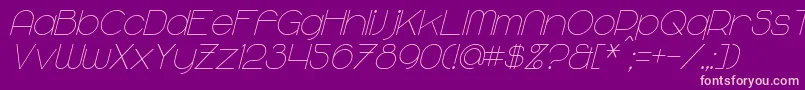 MajoramItalic-fontti – vaaleanpunaiset fontit violetilla taustalla