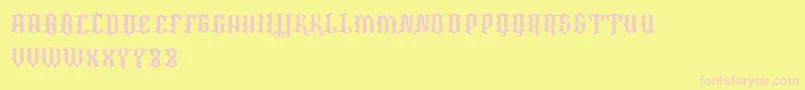 VtksRafia Font – Pink Fonts on Yellow Background