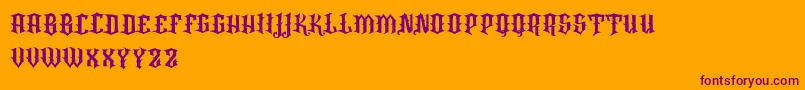 VtksRafia-Schriftart – Violette Schriften auf orangefarbenem Hintergrund