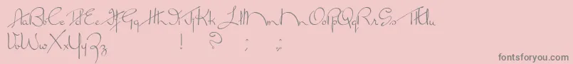 フォントBrokenKiss – ピンクの背景に灰色の文字