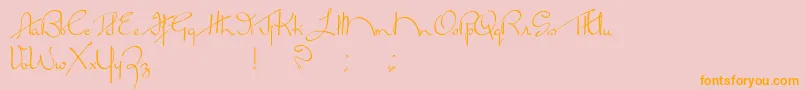 BrokenKiss-Schriftart – Orangefarbene Schriften auf rosa Hintergrund