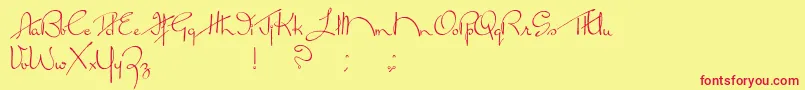 フォントBrokenKiss – 赤い文字の黄色い背景
