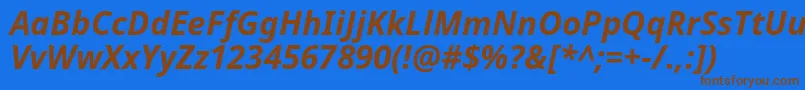 Notosans Bolditalic Font – Brown Fonts on Blue Background