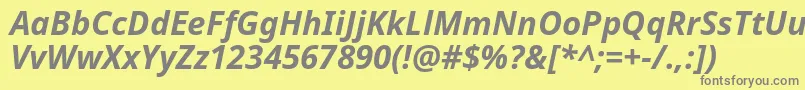 Notosans Bolditalic Font – Gray Fonts on Yellow Background