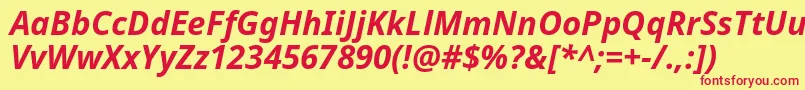 Notosans Bolditalic Font – Red Fonts on Yellow Background