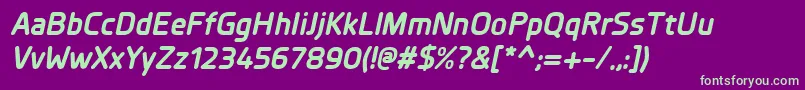 PlanerBolditalic Font – Green Fonts on Purple Background
