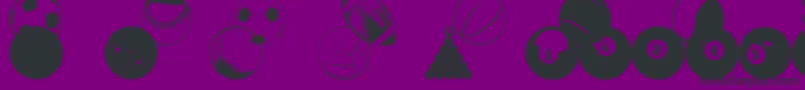 Czcionka BallsBallsAndMoreBalls – czarne czcionki na fioletowym tle
