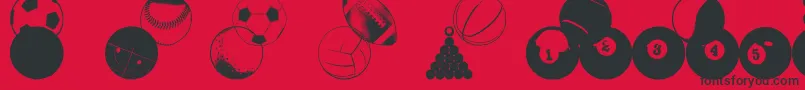Шрифт BallsBallsAndMoreBalls – чёрные шрифты на красном фоне