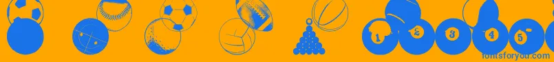 BallsBallsAndMoreBalls Font – Blue Fonts on Orange Background