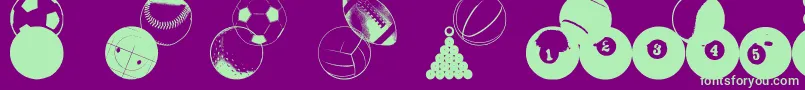 BallsBallsAndMoreBalls Font – Green Fonts on Purple Background