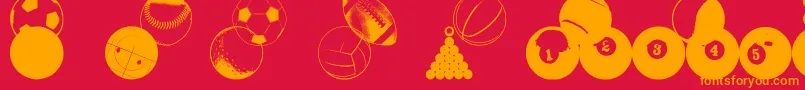 フォントBallsBallsAndMoreBalls – 赤い背景にオレンジの文字