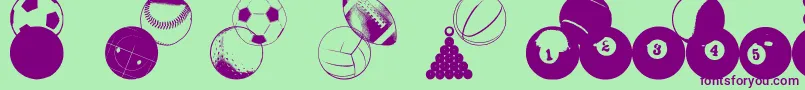 BallsBallsAndMoreBalls Font – Purple Fonts on Green Background