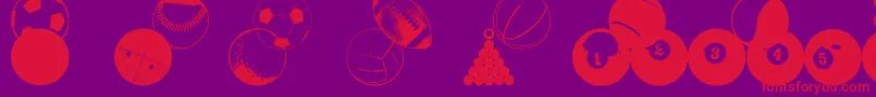 BallsBallsAndMoreBalls Font – Red Fonts on Purple Background